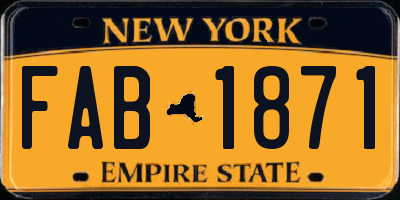 NY license plate FAB1871