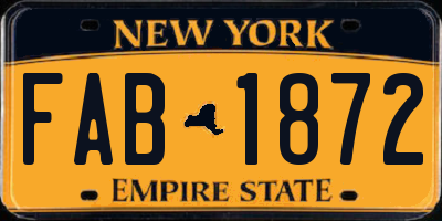 NY license plate FAB1872