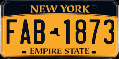 NY license plate FAB1873