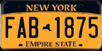 NY license plate FAB1875