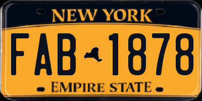 NY license plate FAB1878