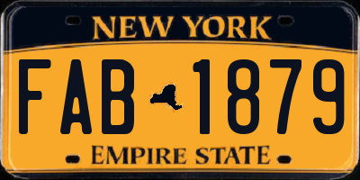 NY license plate FAB1879