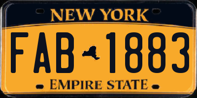 NY license plate FAB1883