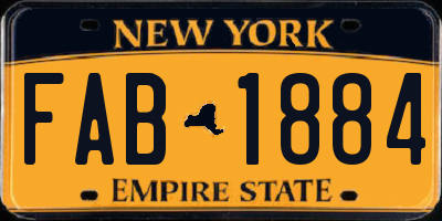 NY license plate FAB1884