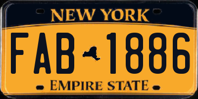 NY license plate FAB1886