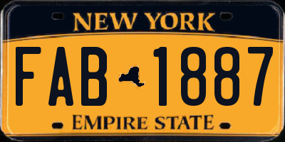 NY license plate FAB1887