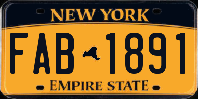 NY license plate FAB1891