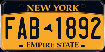 NY license plate FAB1892