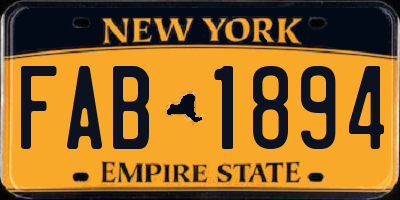 NY license plate FAB1894