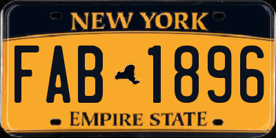 NY license plate FAB1896