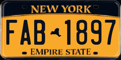 NY license plate FAB1897