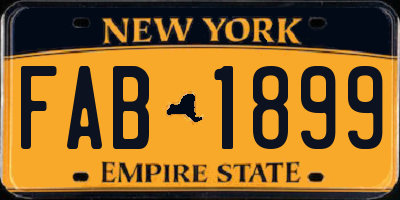 NY license plate FAB1899