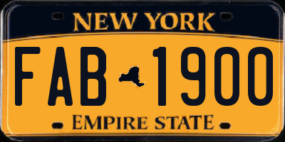 NY license plate FAB1900