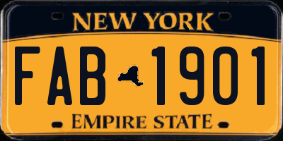 NY license plate FAB1901