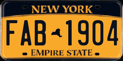 NY license plate FAB1904