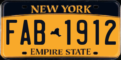 NY license plate FAB1912