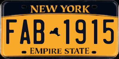 NY license plate FAB1915