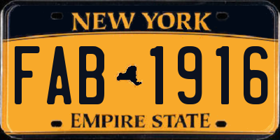 NY license plate FAB1916