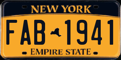 NY license plate FAB1941