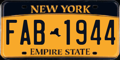 NY license plate FAB1944