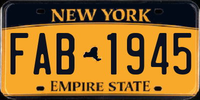 NY license plate FAB1945