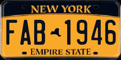 NY license plate FAB1946