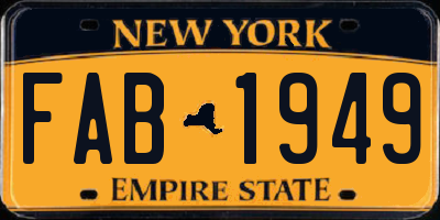 NY license plate FAB1949