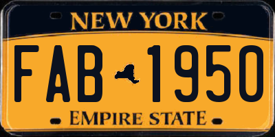 NY license plate FAB1950