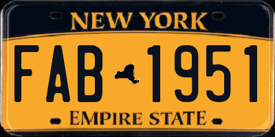 NY license plate FAB1951