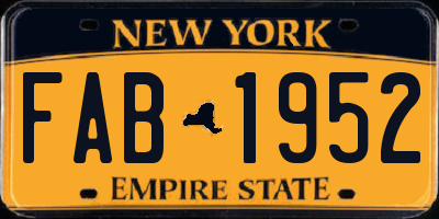 NY license plate FAB1952