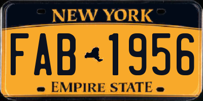 NY license plate FAB1956