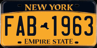 NY license plate FAB1963