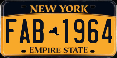 NY license plate FAB1964