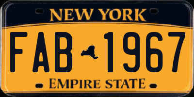 NY license plate FAB1967