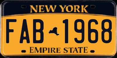 NY license plate FAB1968