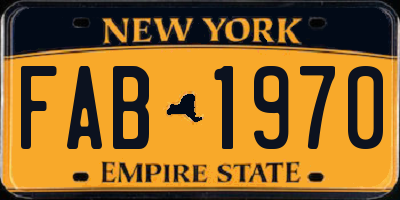 NY license plate FAB1970