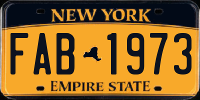 NY license plate FAB1973