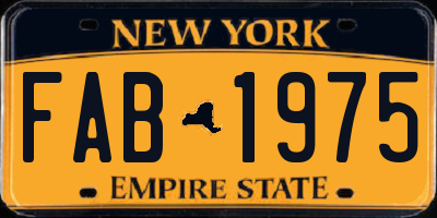 NY license plate FAB1975