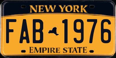 NY license plate FAB1976