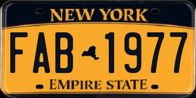 NY license plate FAB1977