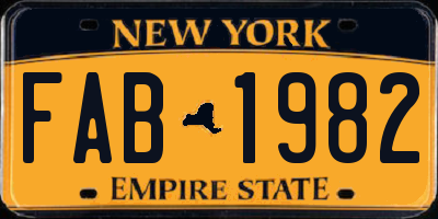 NY license plate FAB1982