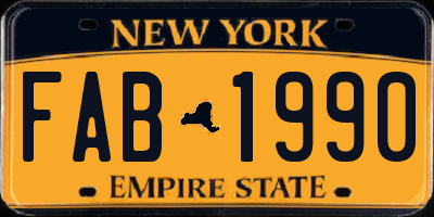 NY license plate FAB1990