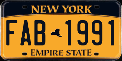 NY license plate FAB1991