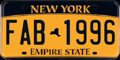 NY license plate FAB1996