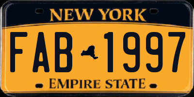 NY license plate FAB1997