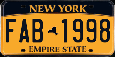 NY license plate FAB1998