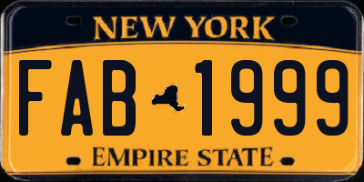 NY license plate FAB1999