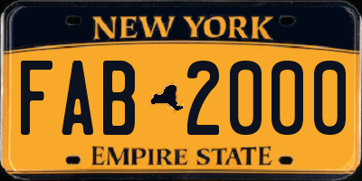 NY license plate FAB2000