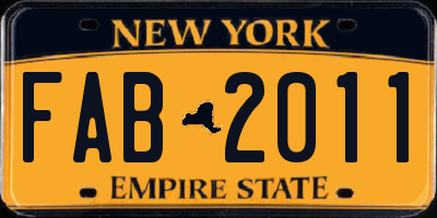 NY license plate FAB2011