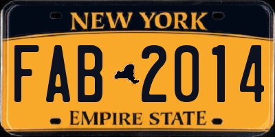 NY license plate FAB2014